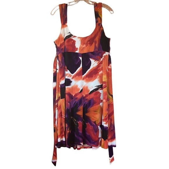 Bisou Bisou Michele Bohbot Beaded Floral Dress Sz 16 Multicolor Knee Length - Picture 6 of 11